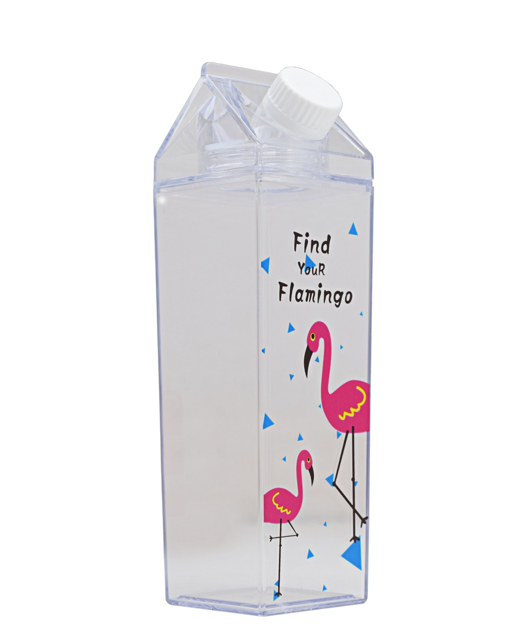 Kitchen Life Flamingo Milk Carton Shaped Bottle - Clear