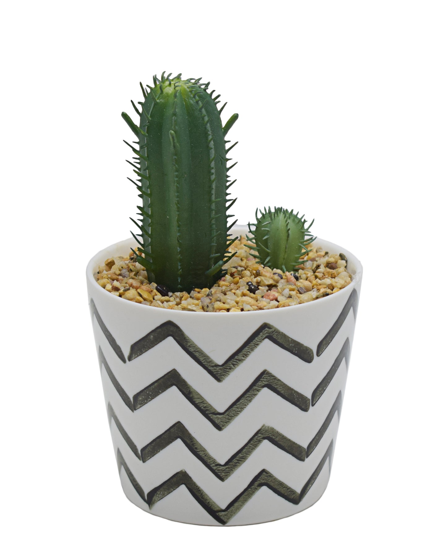 Geo Wavey Mini Pot Plant 12cm - White & Black