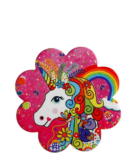 Donna Sharam Rainbow Jungle Flower Coaster 10cm Rainbow Unicorn