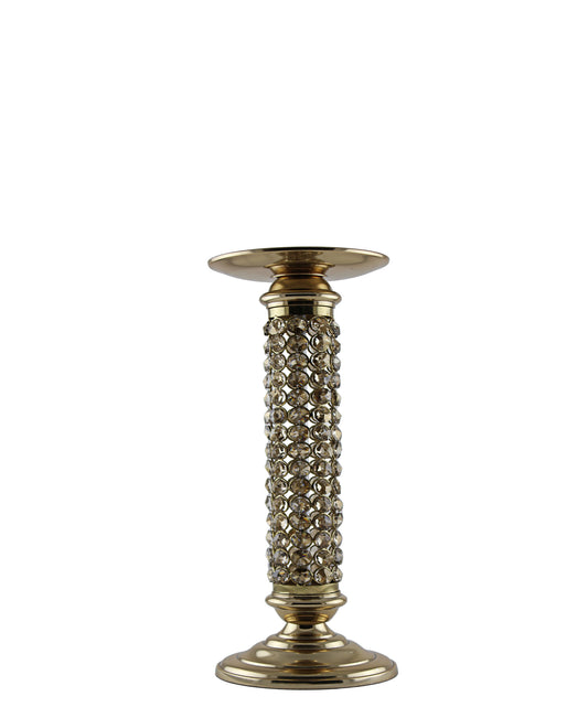 Majestic Crystal Candle Stand 40cm - Gold