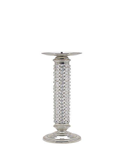 Majestic Crystal Candle Stand 40cm - Silver