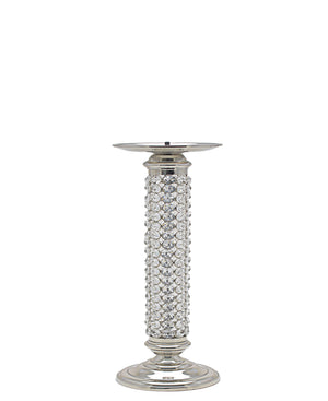 Majestic Crystal Candle Stand 40cm - Silver