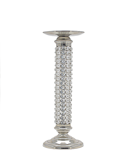 Majestic Crystal Candle Stand 45cm - Silver