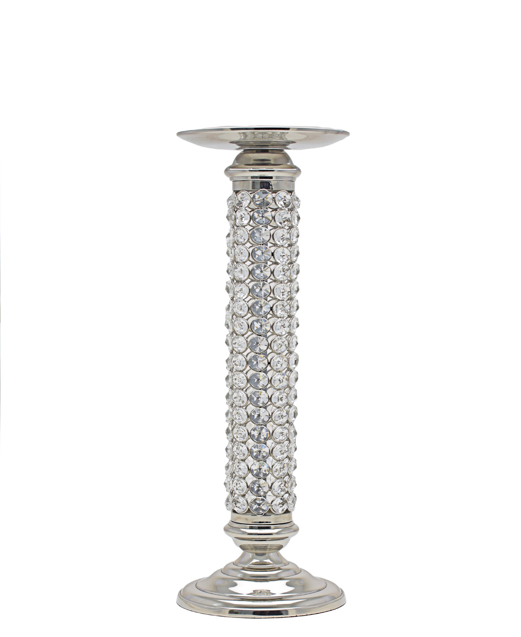Majestic Crystal Candle Stand 45cm - Silver