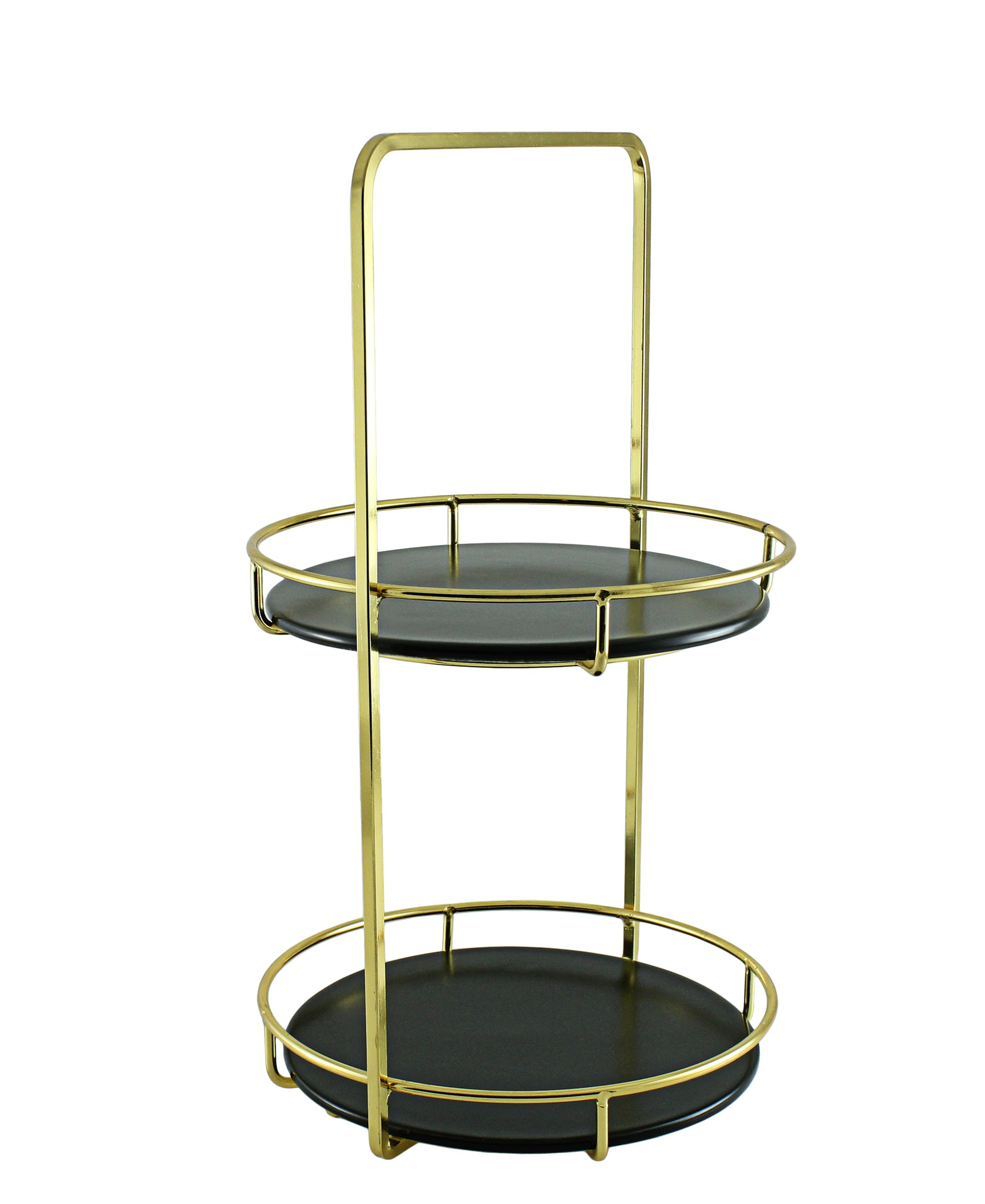 Urban Decor 2 Tier 40cm Stand with Handle - Gold & Black