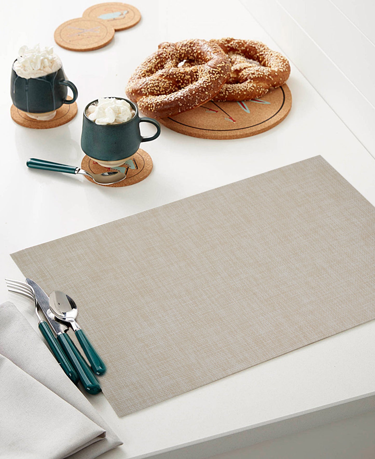 Crosshatch Placemat 45x30cm - Taupe