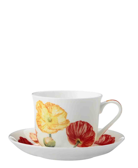 Katherine Castle Floriade Breakfast Cup & Saucer 480ML Poppies Gift Boxed