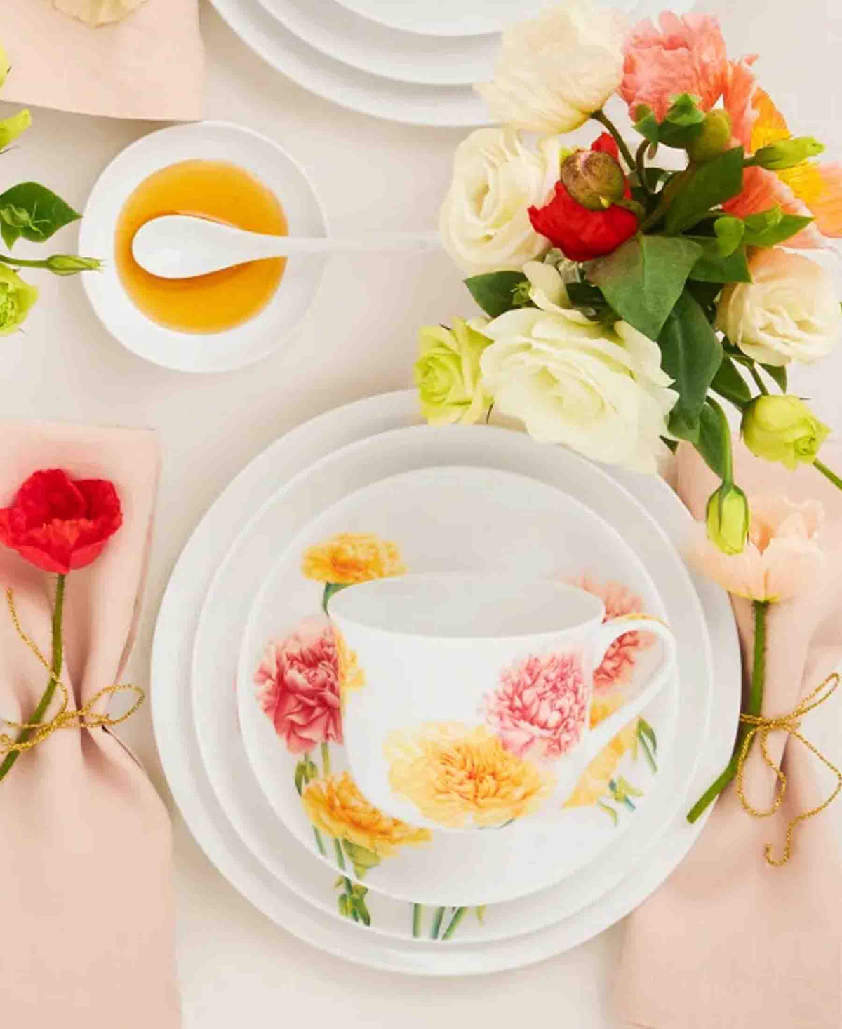 Tasse Et Soucoupe Maxwell & Williams - Collection Katherine Castle Floriade Iris - 480 Ml - Porcelaine à Os