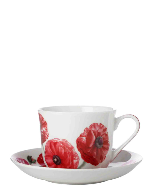Katherine Castle Floriade Breakfast Cup & Saucer 480ML Ranunculus Gift Boxed