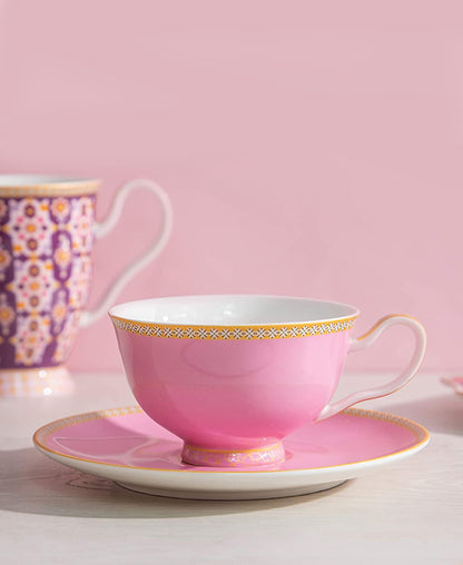 Maxwell & Williams Kasbah Footed Cup & Saucer - Pink