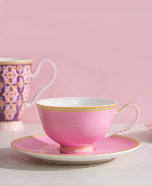 Maxwell & Williams Kasbah Footed Cup & Saucer - Pink