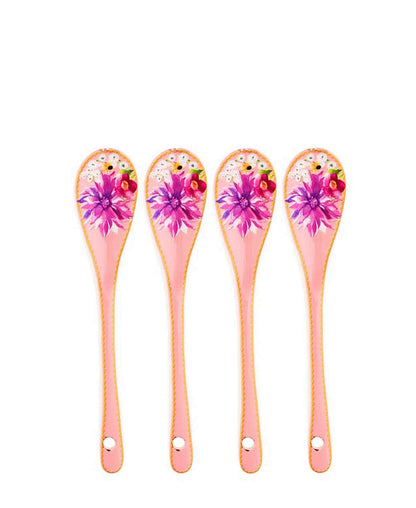 Maxwell & Williams Ts & C's Dahlia Daze Ceramic Teaspoon 4 Piece Pink Gift Boxed