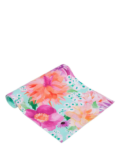T's & C's Dahlia Daze Cotton Runner 150cm Sky