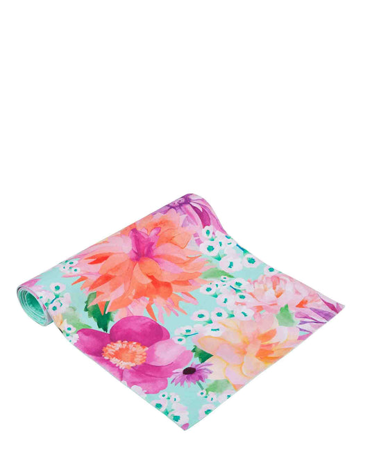 T's & C's Dahlia Daze Cotton Runner 150cm Sky