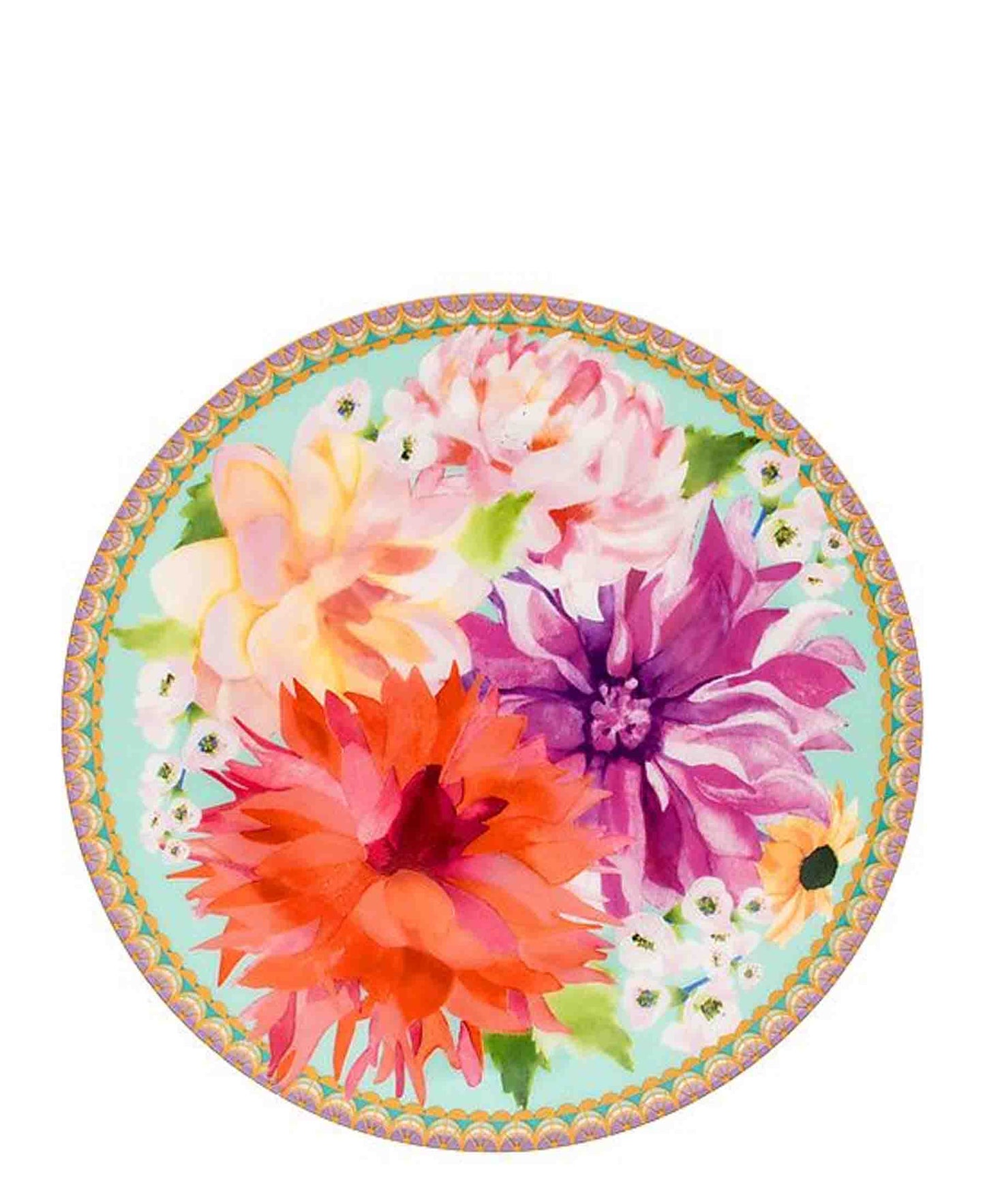 Maxwell & Williams Teas & C's Dahlia Daze Coupe Plate 19.5cm Sky Gift Boxed