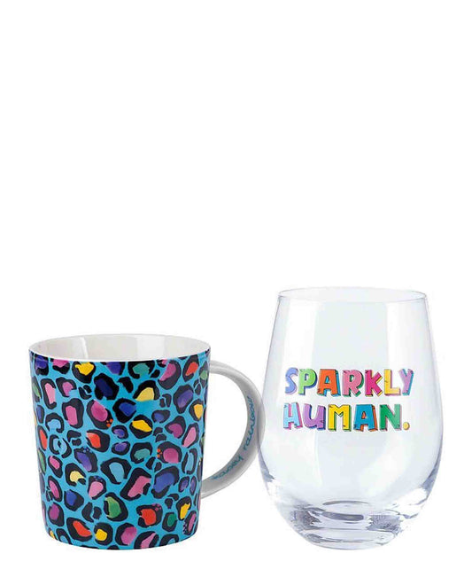 Kasey Rainbow Wild At Heart Mug & Glass Set - Wild Blue