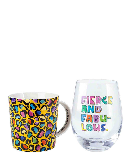 Kasey Rainbow Wild At Heart Mug & Glass Set - Wild Yellow
