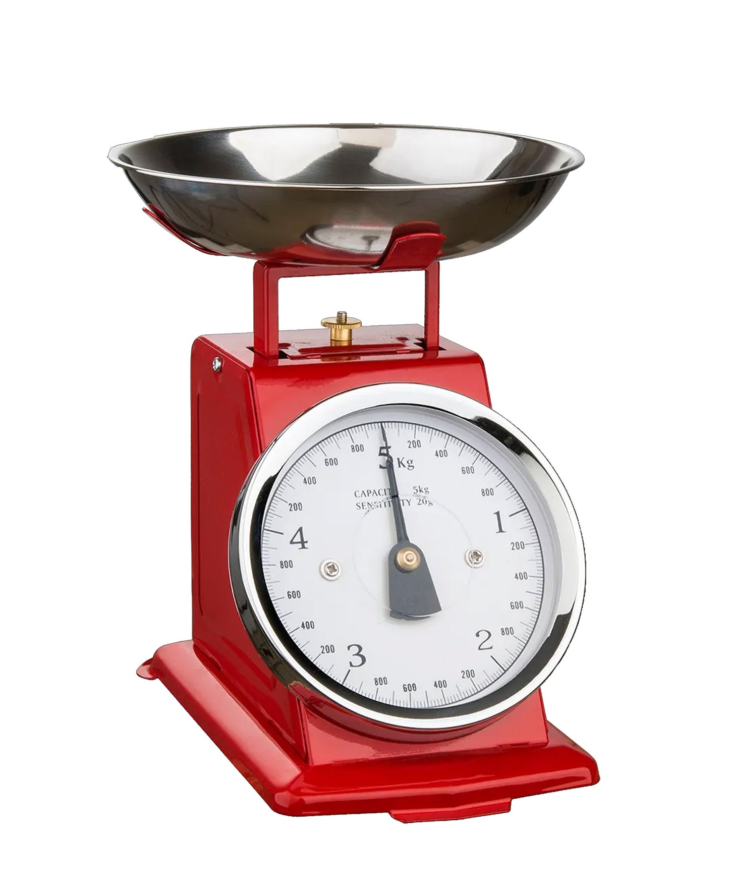 Mechanical Kitchen Scale 5kg withl Bowl - Red