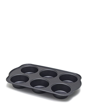 Metalix Non-Stick 6 Cup Muffin Pan - Black