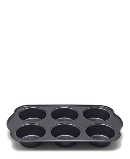 Metalix Non-Stick 6 Cup Muffin Pan - Black