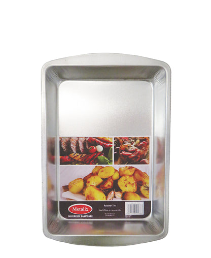 Metalix Medium Roaster Tin - Silver