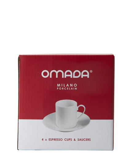 Omada Maxim Espresso Cup & Saucer 4 Piece - White