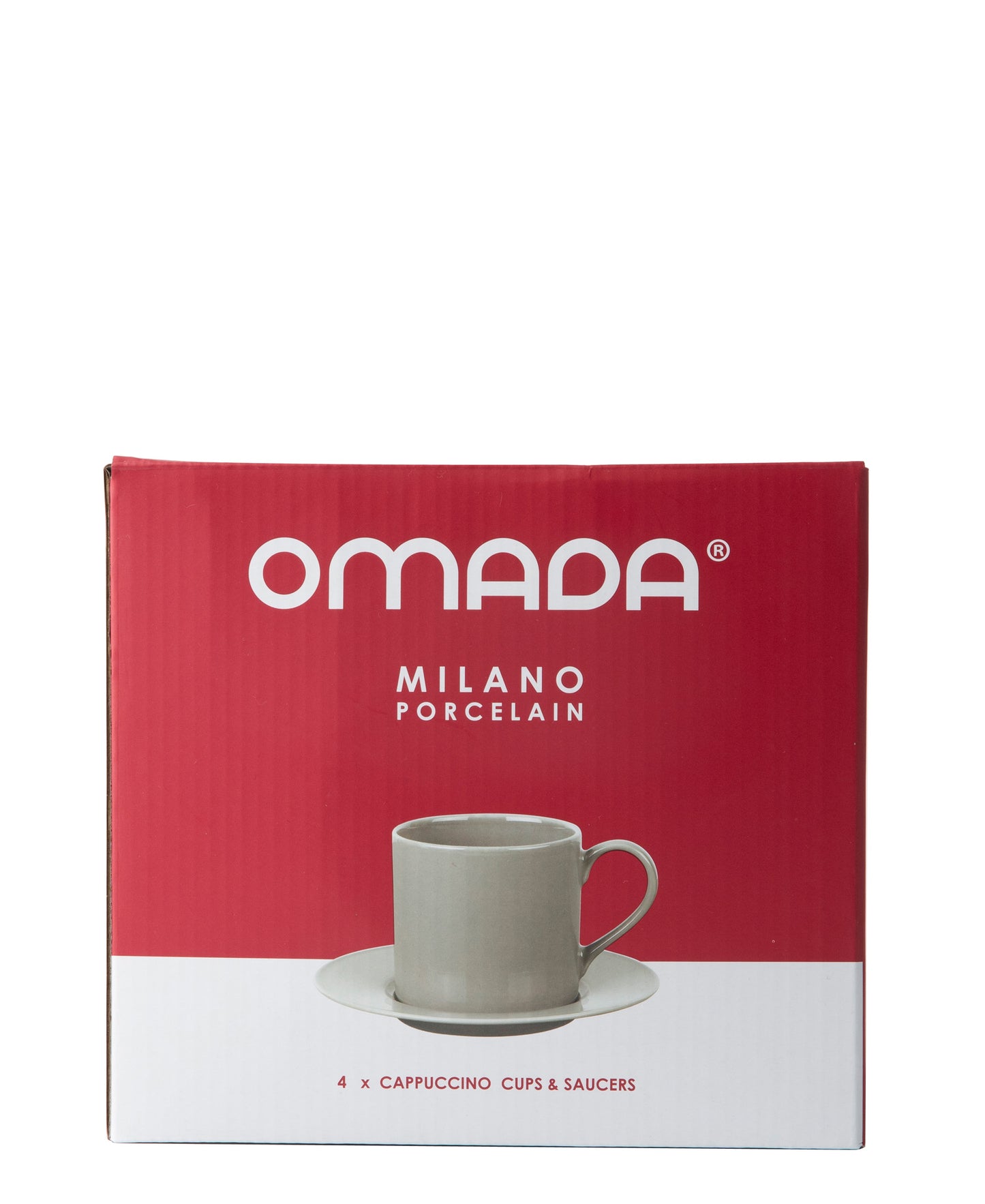 Omada Maxim Cappuccino Cup & Saucer 4 Piece - Light Grey