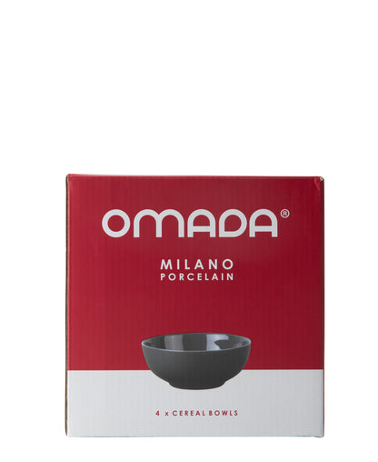 Omada Maxim 4 Piece Cereal Bowl - Dark Grey