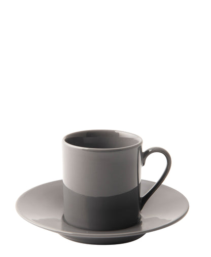 Omada Maxim Espresso Cup & Saucer 4 Piece - Dark Grey