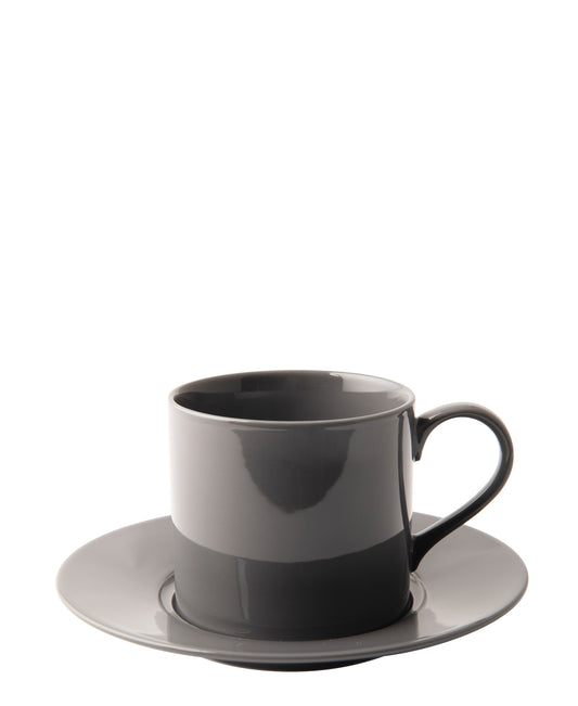 Omada Maxim Cappuccino Cup & Saucer 4 Piece - Dark Grey