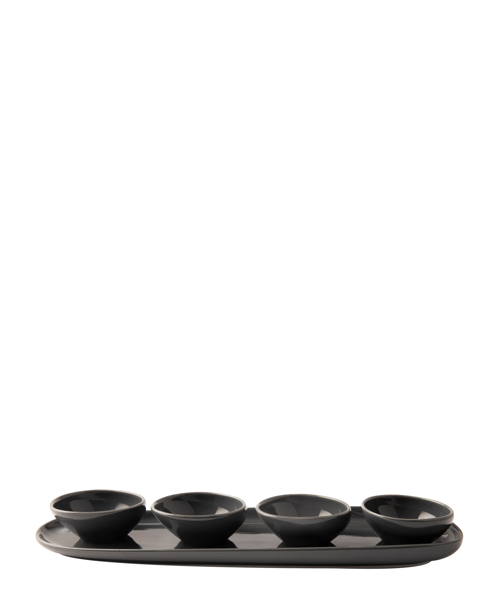 Omada Irregular Plate With 4 Bowls - Dark Grey