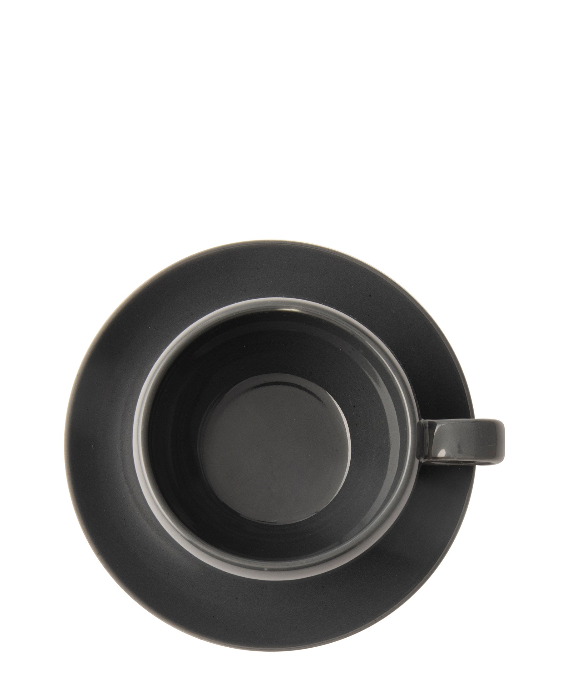 Omada Irregular Cup & Saucer - Dark Grey