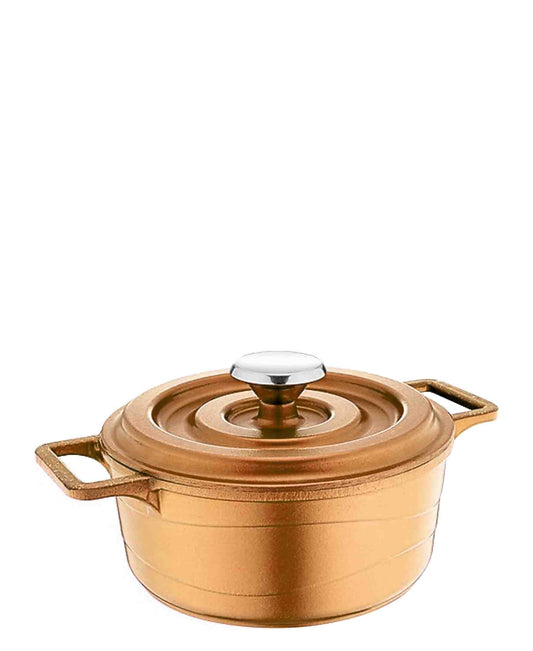 OMS 2-Piece 14cm Non-Stick Casting Pot with Lid - Copper