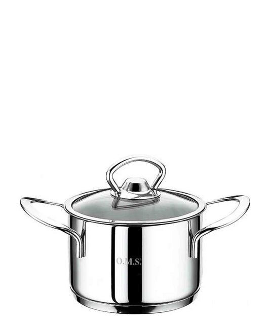 OMS Mini 12 x 5cm Stainless Steel Casserole - Silver