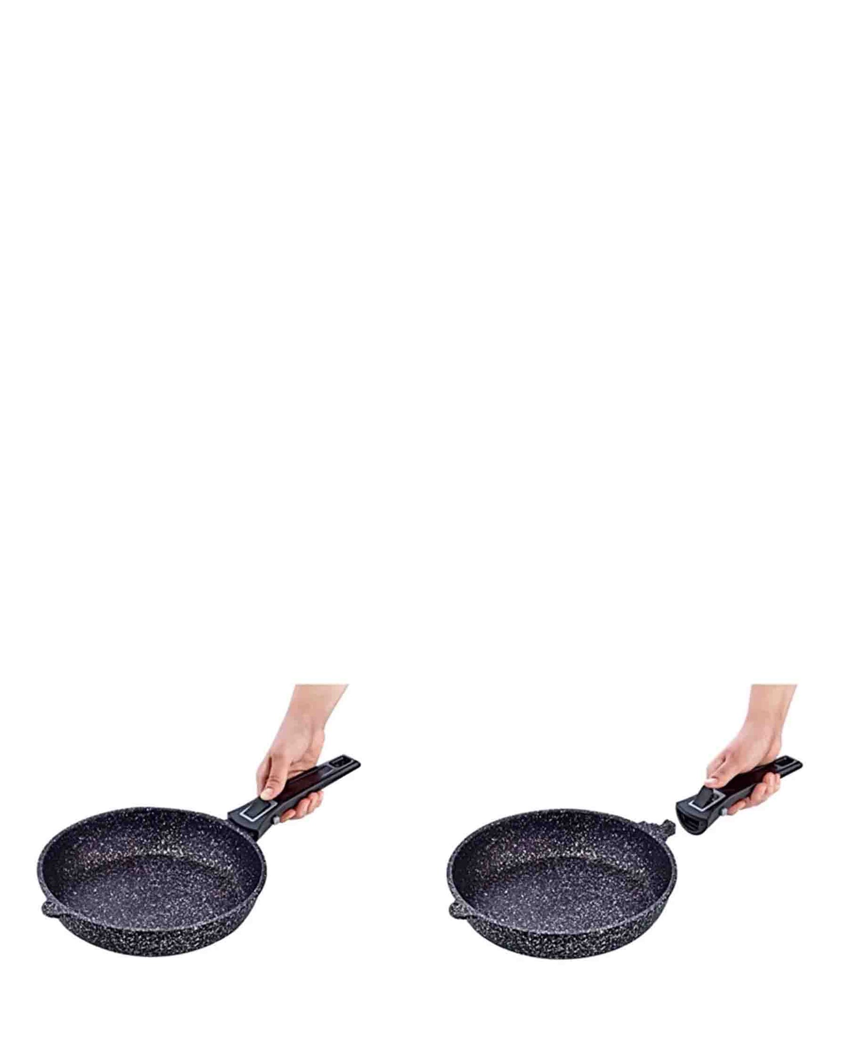 OMS 24cm Fry Pan With Removable Handles - Black