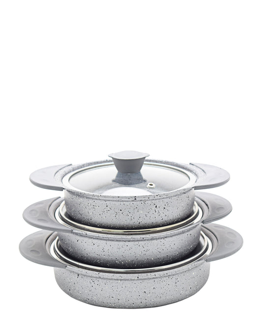 OMS 3015 Cast Granite Sahan 6 Piece Cookware - Grey