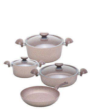 OMS 7 Piece Granite Cookware Pot Set - Beige