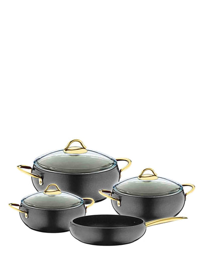 OMS 7 Piece Granite Pot Set - Black