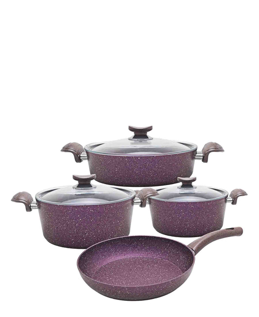 OMS 7 Piece Induction Cookware Set - Purple