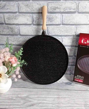 OMS Granite Non Stick Double Sided Grill/Pancake Pan - Black