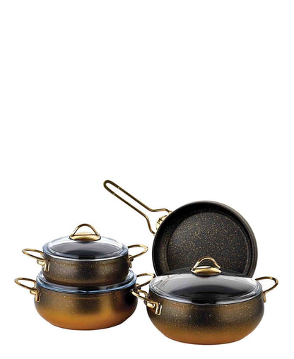 OMS Granite Cookware 7 Piece Pot Set - Copper