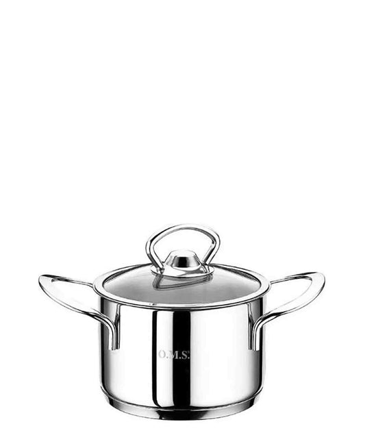 OMS Mini 14 x 8cm Stainless Steel Casserole - Silver