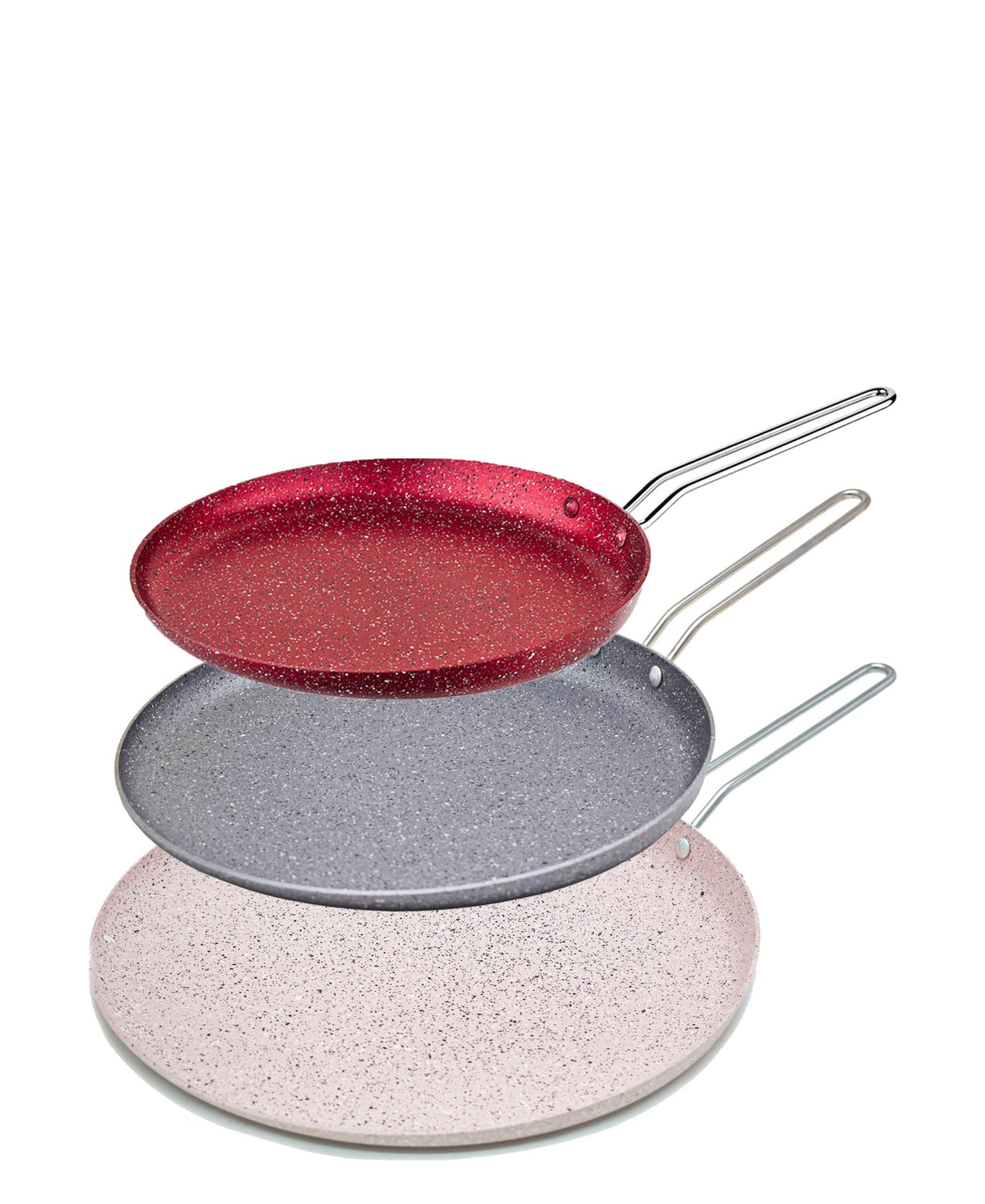 OMS Non Stick Granite 3 Piece Crepe Pan - Assorted