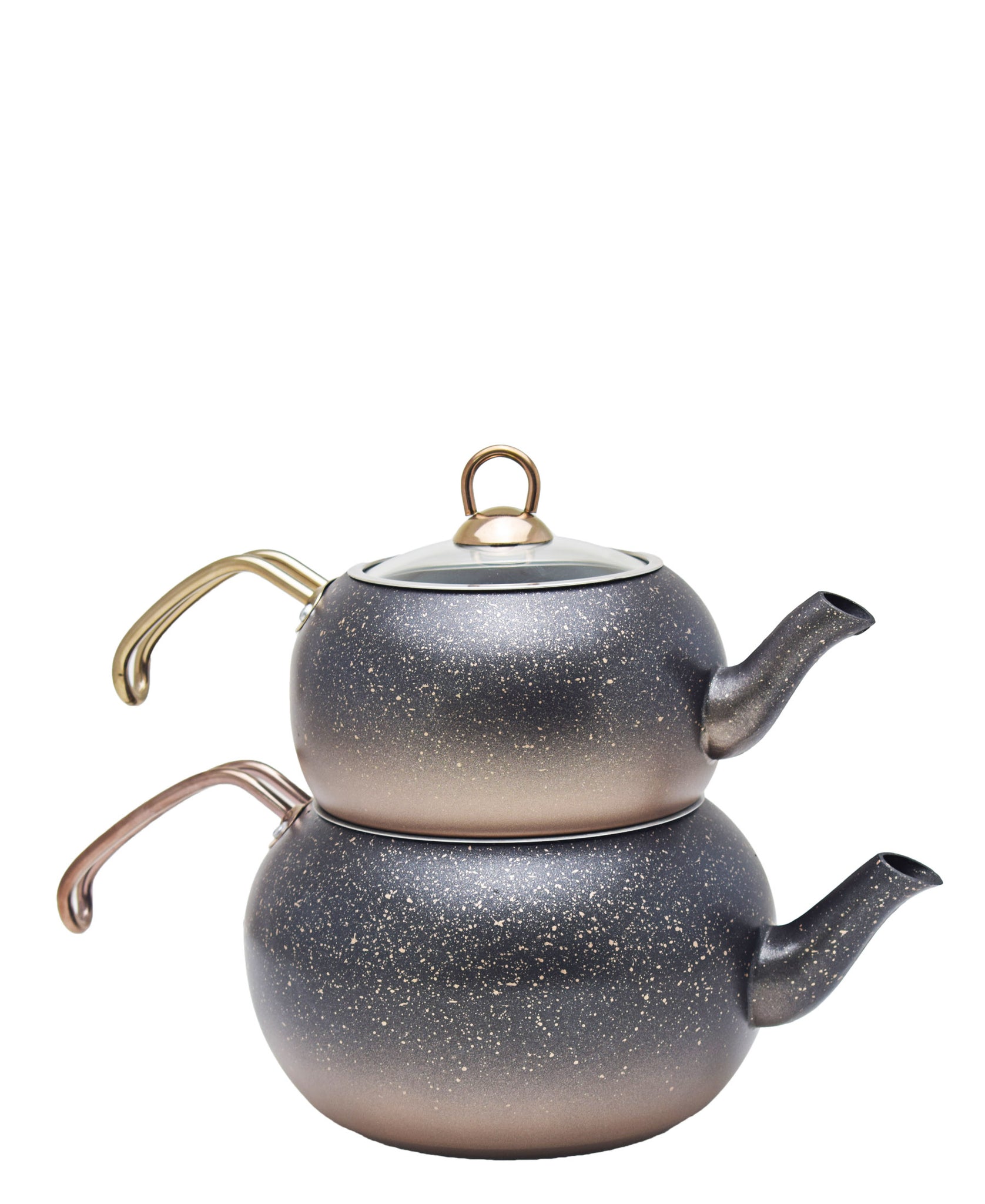 OMS Collection 4 Piece Granite Double Teapot - Copper