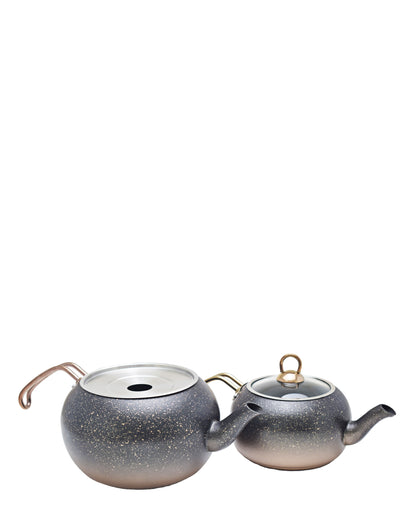 OMS Collection 4 Piece Granite Double Teapot - Copper