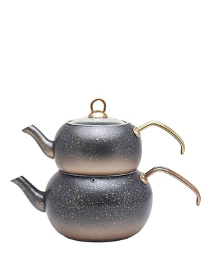 OMS Collection 4 Piece Granite Double Teapot - Copper