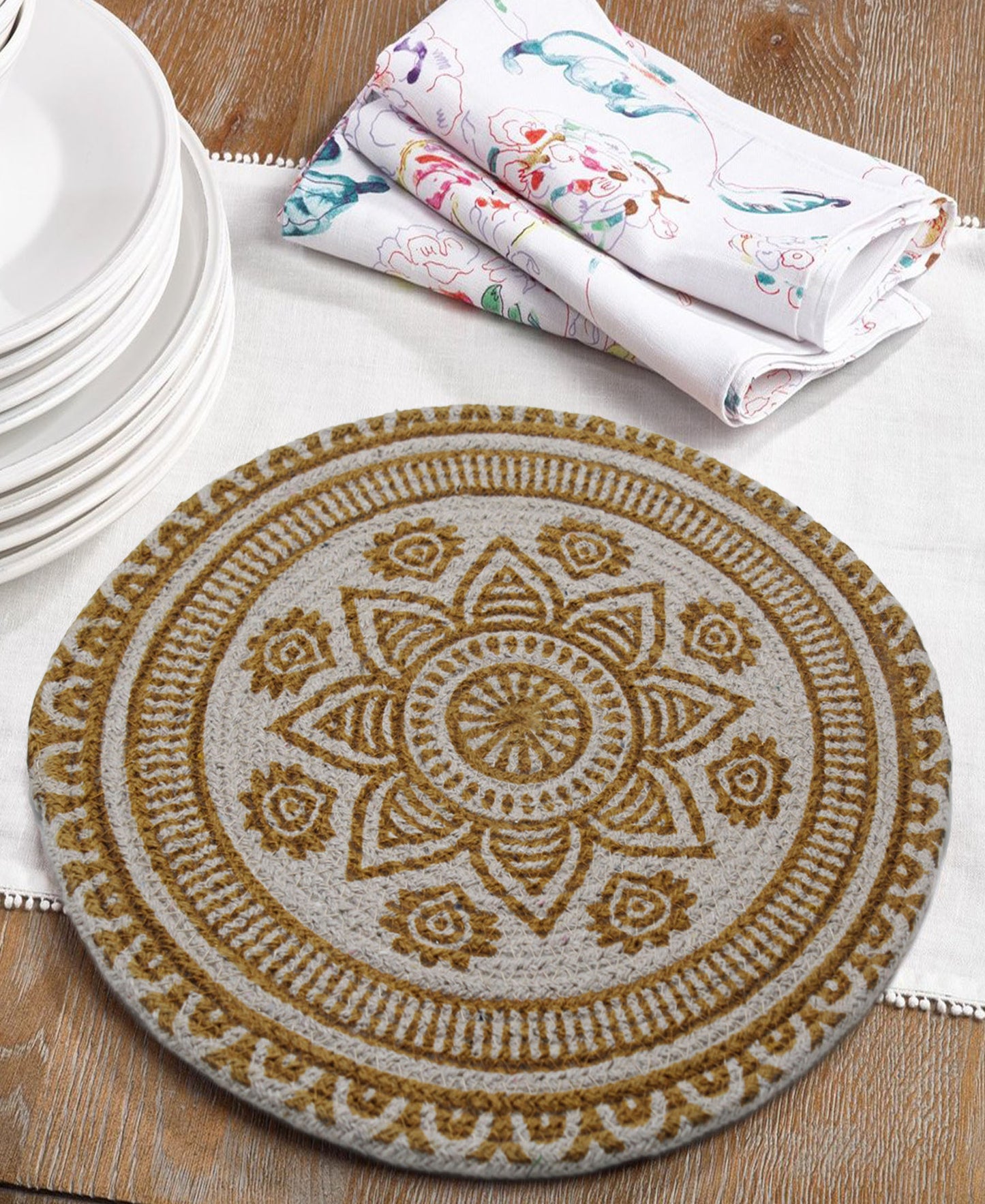 Kitchen Life Hand Woven Place Mat - Gold