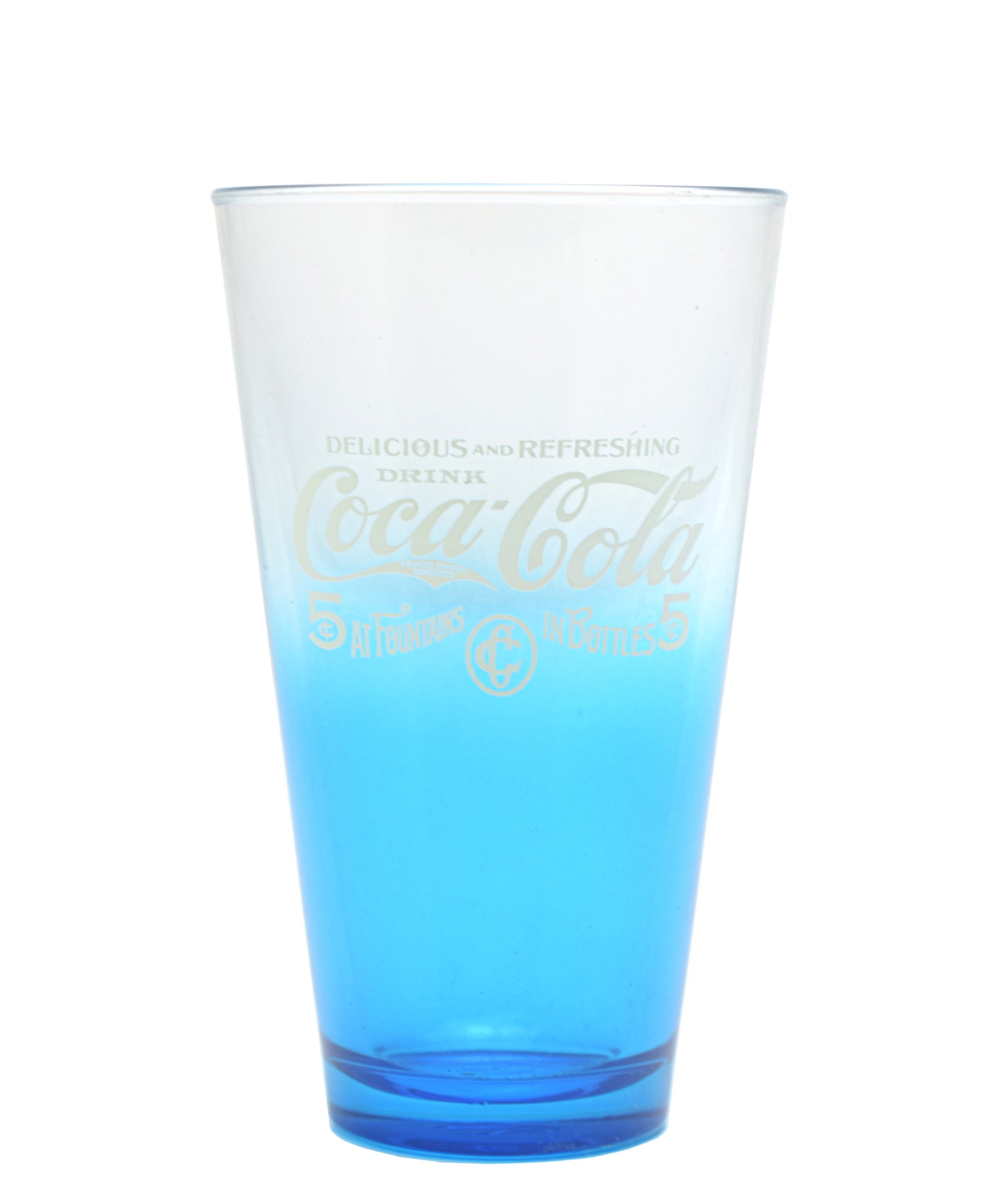 Retro Coca Cola Glass Set Of 5 - Blue