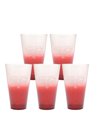 Retro Coca Cola Glass Set Of 5 - Red