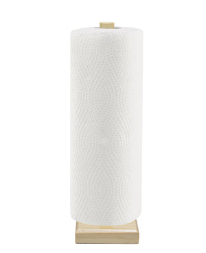 Bamboo Square Paper Roll Holder - Oak
